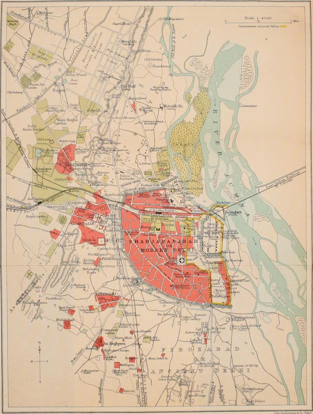 New Delhi historische kaart