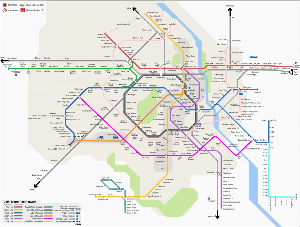 New Delhi treinstations kaart